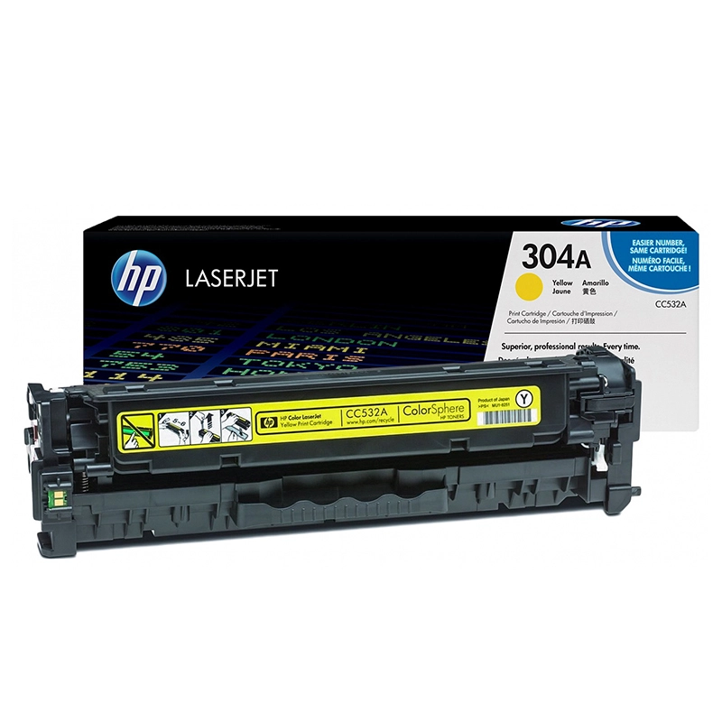 Заправка картриджа HP CC532A (304A)